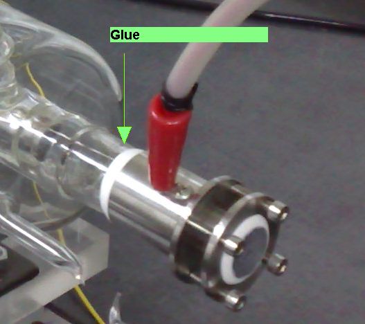 Example of a co2 laser tube with Glued ends
